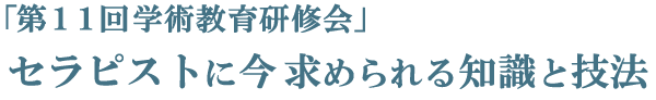 第11回学術教育研修会　－セラピストに今求められる知識と技法－